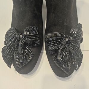 Zara beaded sequin bow ankle boots booties.  Size 37 EU. 6.5 US